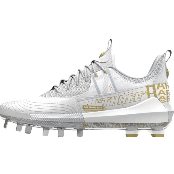 UA UNDER ARMOUR MEN’S HARPER 7 LOW MEDAL CLEATS WHITE/ GOLD NEW main image 5